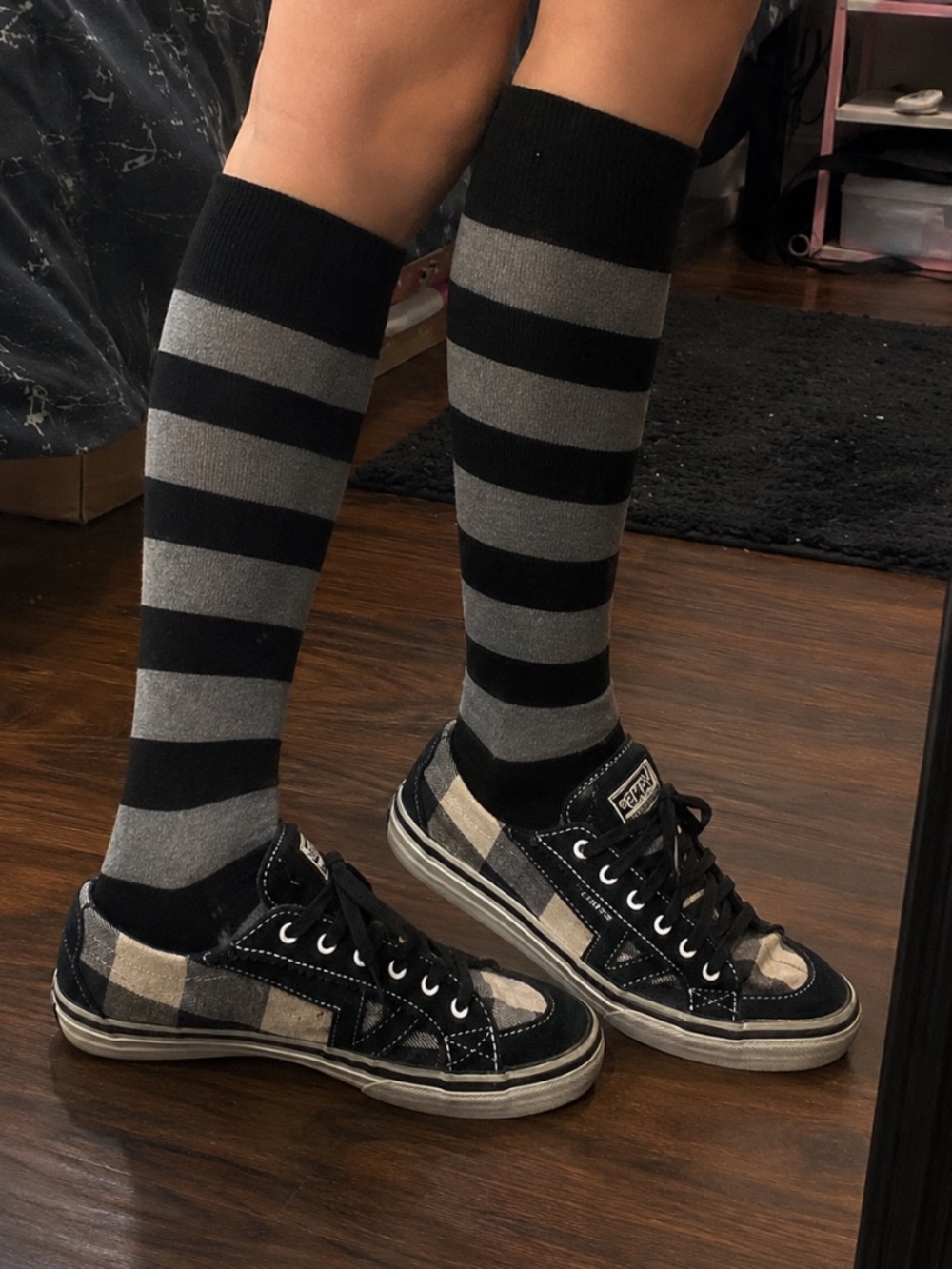 VANS Tory vintage low-tops, women’s 7.5, black/white checkered skater shoe 2000s